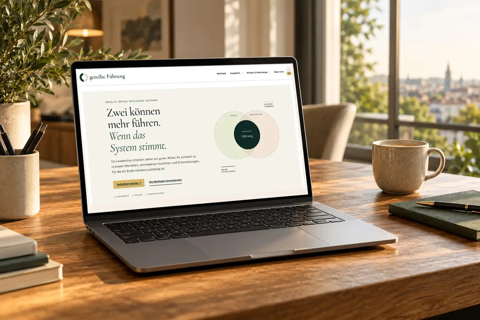 Shared Leadership Quickstart auf einem Laptop